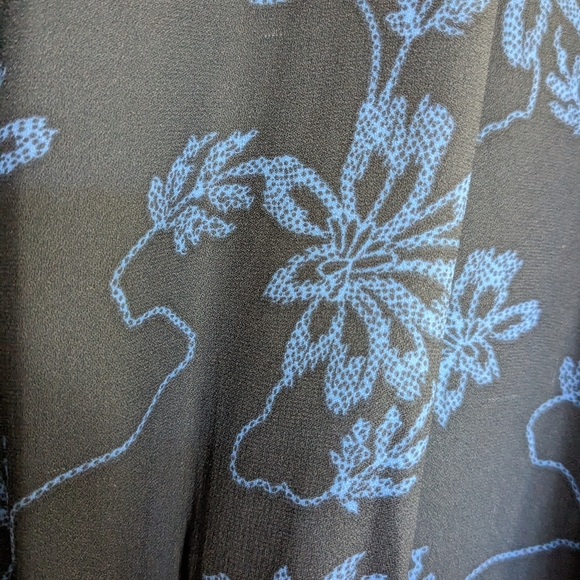 Equipment Nauman A-Line Floral Midi Wrap Dress size 10 navy blue - Picture 7 of 9